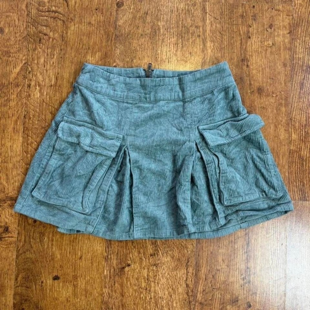 Wild Fable dusty blue corduroy mini skirt with cargo pockets